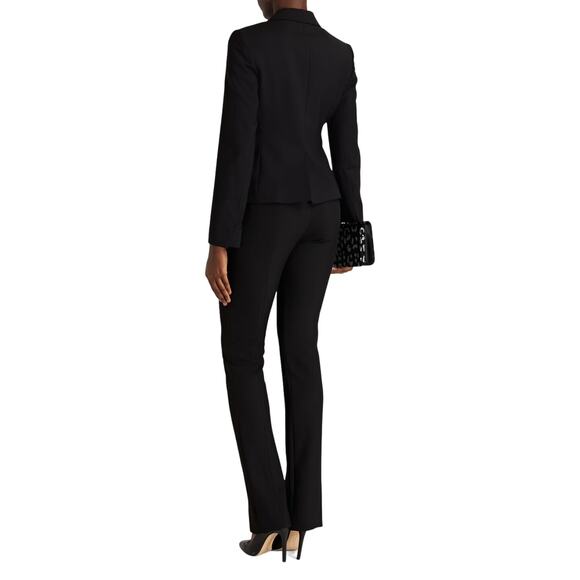 Veronica Beard Paula Black High Waist Back Zip Slit Hem Slim Trouser Pants 00/XS - Picture 2 of 14